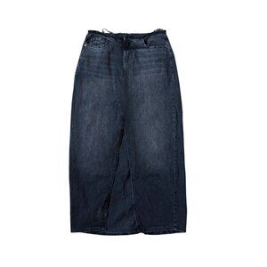 Wild Fable‎ Women's Size 6 Black Long Slit Denim High Rise Skirt Grunge Y2k